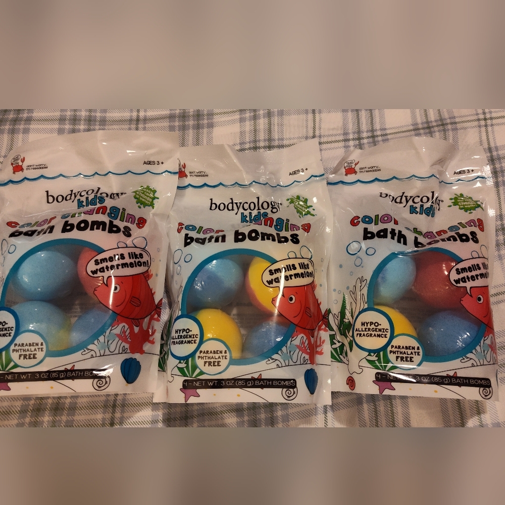 NWT! 3pks- Bodycology Kids Color Changing Bath Bombs Bundle